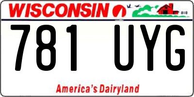 WI license plate 781UYG