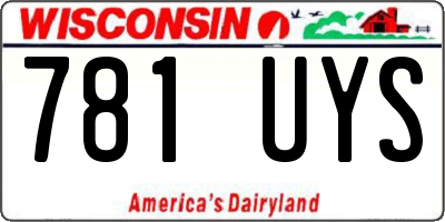 WI license plate 781UYS