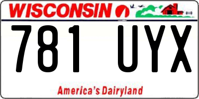 WI license plate 781UYX