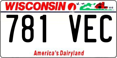 WI license plate 781VEC