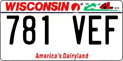 WI license plate 781VEF