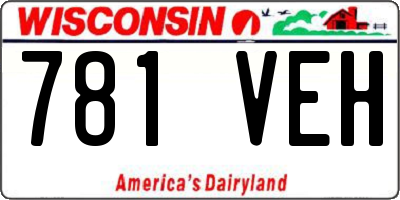 WI license plate 781VEH