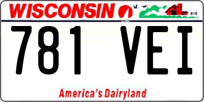 WI license plate 781VEI