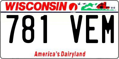 WI license plate 781VEM