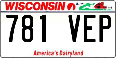 WI license plate 781VEP