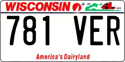 WI license plate 781VER