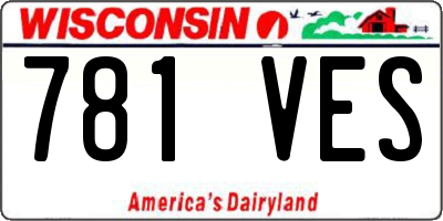 WI license plate 781VES
