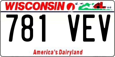 WI license plate 781VEV