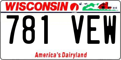 WI license plate 781VEW