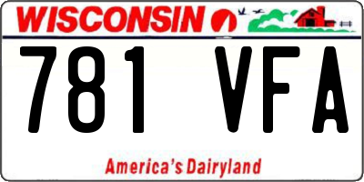 WI license plate 781VFA