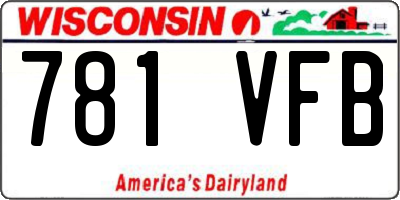 WI license plate 781VFB