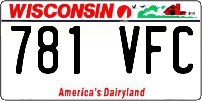 WI license plate 781VFC