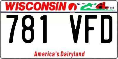 WI license plate 781VFD