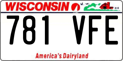 WI license plate 781VFE