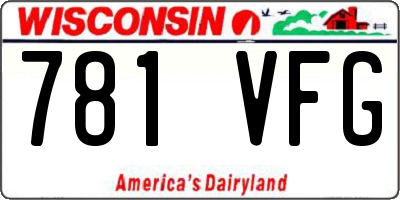 WI license plate 781VFG