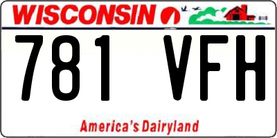 WI license plate 781VFH