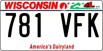 WI license plate 781VFK