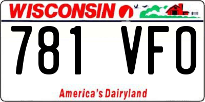 WI license plate 781VFO