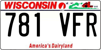 WI license plate 781VFR