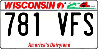 WI license plate 781VFS