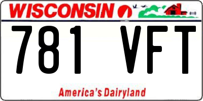 WI license plate 781VFT