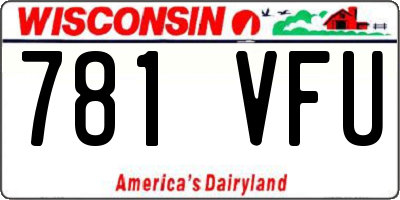 WI license plate 781VFU