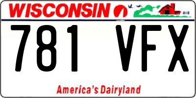 WI license plate 781VFX