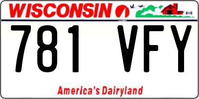 WI license plate 781VFY