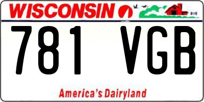 WI license plate 781VGB