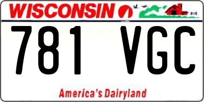 WI license plate 781VGC