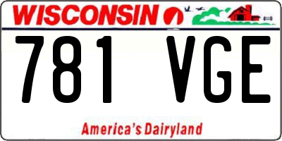 WI license plate 781VGE