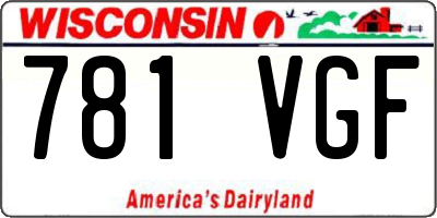 WI license plate 781VGF