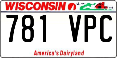 WI license plate 781VPC