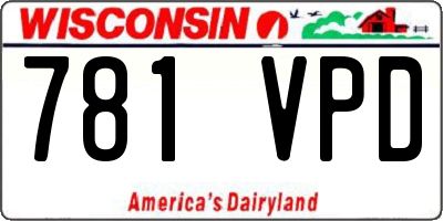 WI license plate 781VPD
