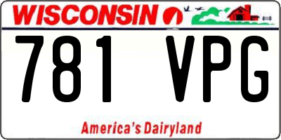 WI license plate 781VPG