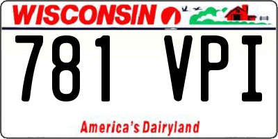 WI license plate 781VPI