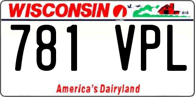 WI license plate 781VPL
