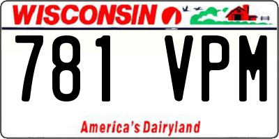 WI license plate 781VPM