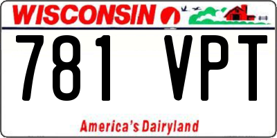 WI license plate 781VPT