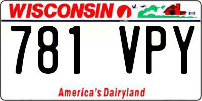 WI license plate 781VPY