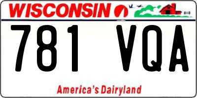 WI license plate 781VQA