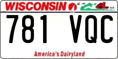 WI license plate 781VQC