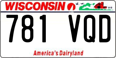WI license plate 781VQD