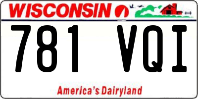 WI license plate 781VQI