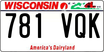 WI license plate 781VQK