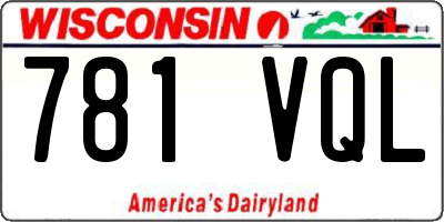 WI license plate 781VQL