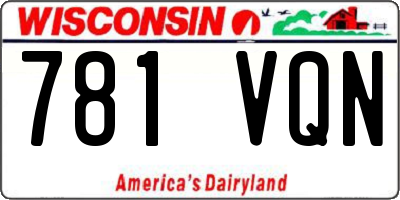 WI license plate 781VQN