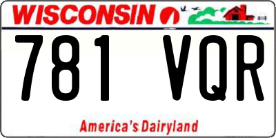 WI license plate 781VQR