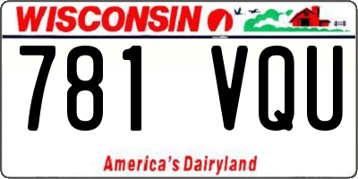 WI license plate 781VQU