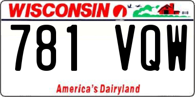 WI license plate 781VQW